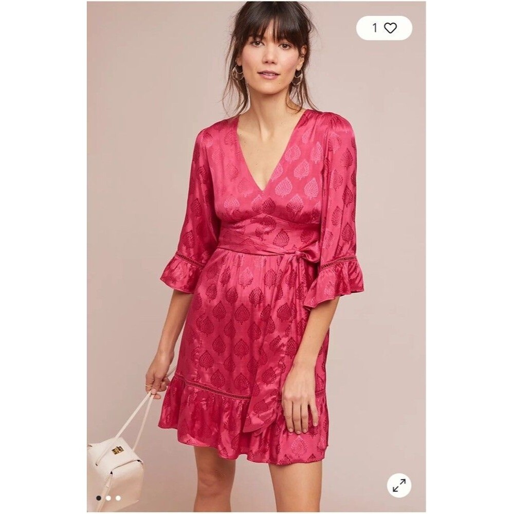 Anthropologie Maeve Christine Belted Dress Size 6